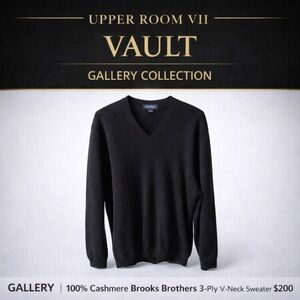 100% Cashmere Brooks Brothers 3-Ply V-Neck Sweater.